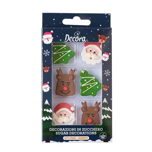 Świąteczna dekoracja cukrowa na Boże Narodzenie Decora 6szt