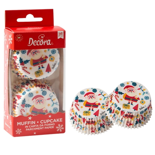 Papilotki do muffinek Mikołaje 50x32mm Decora 36szt