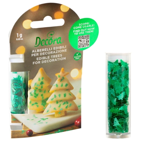 Świąteczne choinki delikatna posypka zielona Decora 4x7mm
