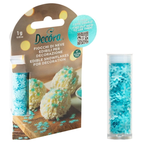 Płatki śniegu delikatna posypka jasnoniebieska Decora 6mm
