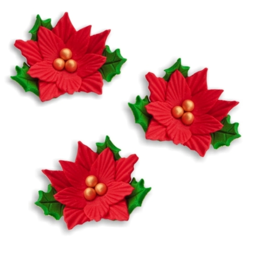 Kwiat gwiazdy betlejemskiej dekoracje cukrowe na Święta 40szt