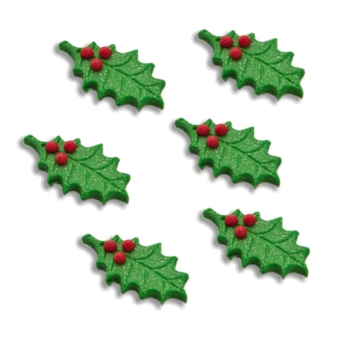 Listki ostrokrzewu dekoracje cukrowe na Święta 200szt