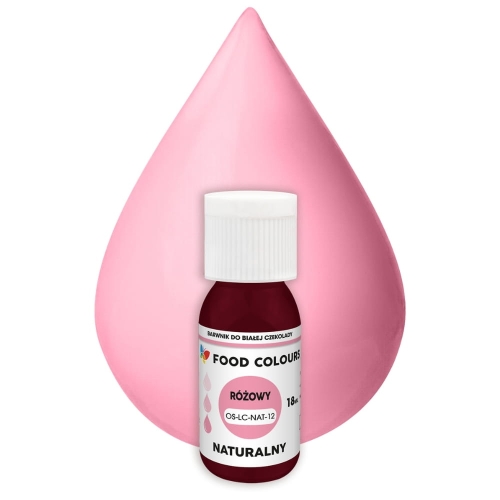 Barwnik naturalny do białej czekolady Różowy 18ml