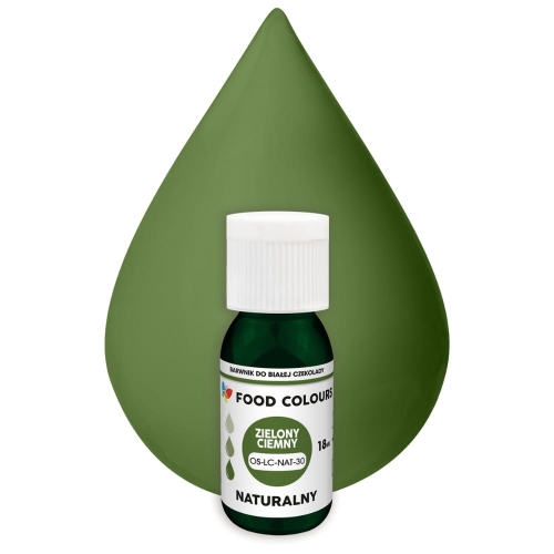Barwnik naturalny do białej czekolady Zielony Ciemny 18ml