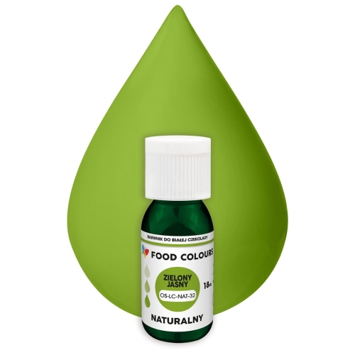 Barwnik naturalny do białej czekolady Zielony Jasny 18ml