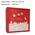 Pudełko na ciasto tort Boże Narodzenie czerwone 30x30x12,5cm