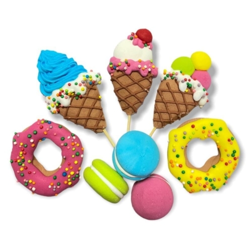 Lody i donuty figurki cukrowe na tort pikery 8szt