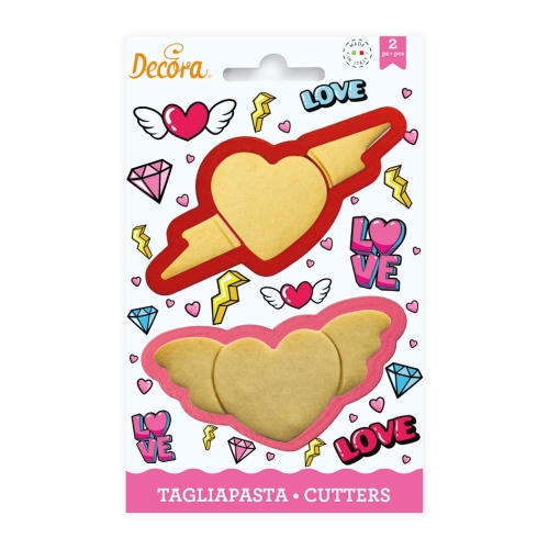 Wykrojniki foremki Uskrzydlone Serca na Walentynki Decora 2szt