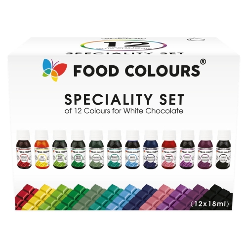 Barwniki w płynie do białej czekolady zestaw 12 kolorów