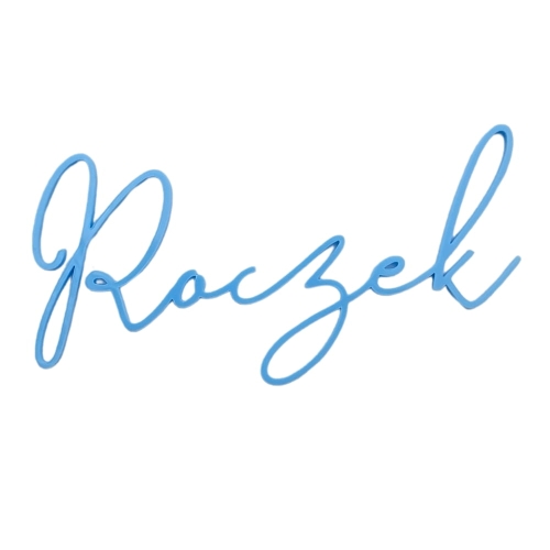 Topper na Roczek na bok tortu Błękitny napis nowoczesny 12cm