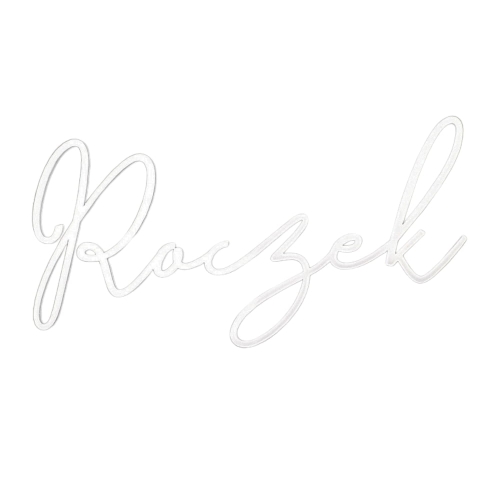 Topper na Roczek na bok tortu Biały napis nowoczesny 12cm