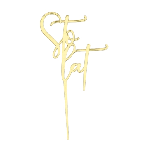 Topper na tort urodzinowy napis Sto lat pionowy Złoty 12cm