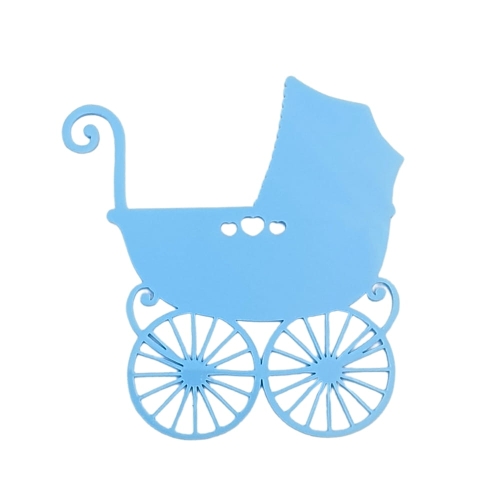 Błękitny niebieski Wózek dziecięcy Topper na bok tortu 10cm
