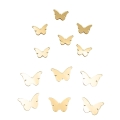 Toppery bok tortu Motyle motylki Złote komplet 12szt