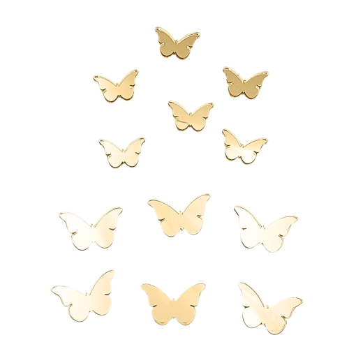 Toppery bok tortu Motyle motylki Złote komplet 12szt