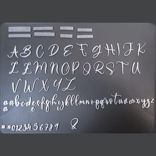 Alfabet do masy cukrowej Zestaw stempli liter i napisów Premium