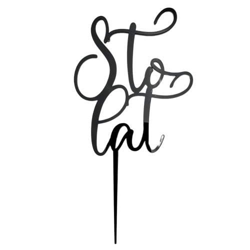 Topper na tort urodzinowy napis Sto lat Czarny 12cm