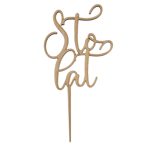 Topper na tort urodzinowy napis Sto lat Drewniany 12cm