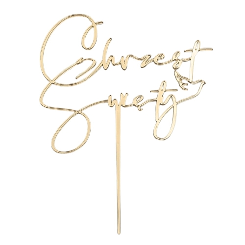 Topper na tort Chrzest Święty i Gołąbek artystyczny Złoty