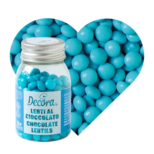 Niebieskie Lentilki chrupiąca posypka czekoladowa Decora 80g
