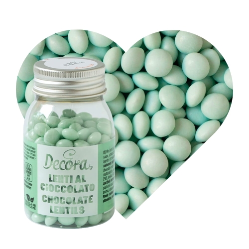 Jasno zielone Lentilki chrupiąca posypka czekoladowa 80g