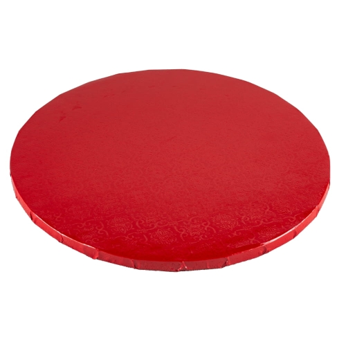 Podkład pod tort gruby 10mm sztywny powlekany Czerwony 25cm