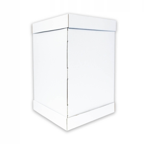 Wysokie pudełko na tort Jumbo 34x34x45cm białe