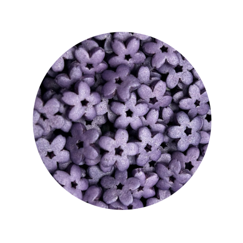 Fioletowe Margaretki perłowa posypka cukrowa konfetti 40g