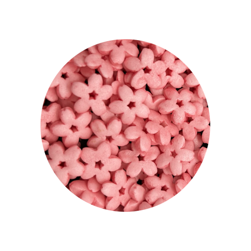 Różowe Margaretki perłowa posypka cukrowa konfetti 40g