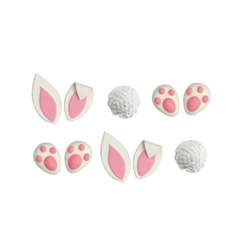 Króliczki zajączki wielkanocne ozdoba cukrowa Decora 10szt