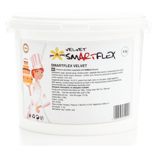 Masa cukrowa na tort Smartflex Velvet waniliowa Biała 4kg