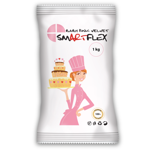 Masa cukrowa na tort Smartflex Colour Velvet Różowa 1kg