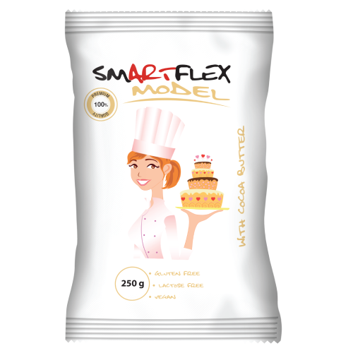 Masa cukrowa Smartflex Model z masłem kakaowym Biała 250g