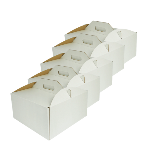 Pudełka na tort ciasto kartony z rączką Białe 36x36x25cm 5szt