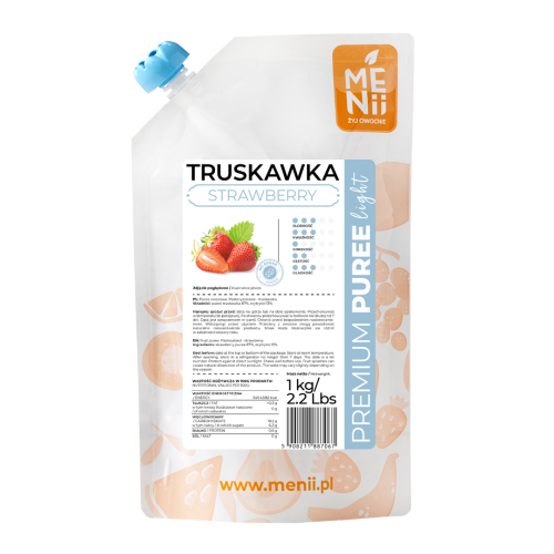 Pulpa owocowa PremiumPuree Menii Truskawka Light 1kg