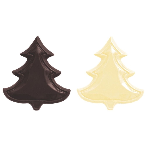 Choinki dekoracja z białej i ciemnej czekolady na Święta 150szt