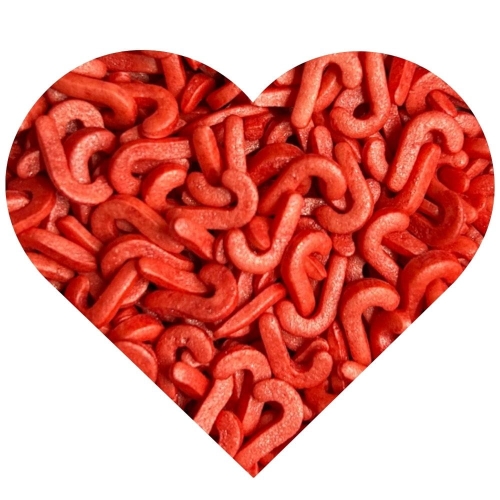 Czerwone Laseczki perlowa posypka cukrowa konfetti 40g