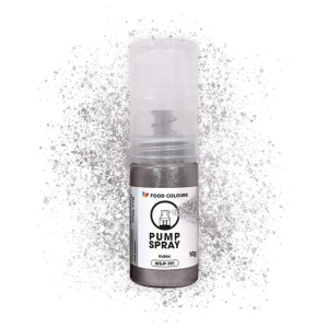 Srebrny drobny brokat jadalny pyłek w pompce New Silver 10g