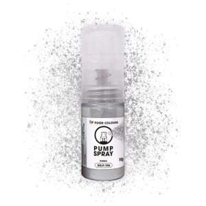 Srebrny gruby brokat jadalny pyłek w pompce New Silver 10g