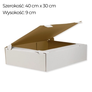 Pudełko na ciasto karton z wiekiem zamykany Biały 40x30x9cm