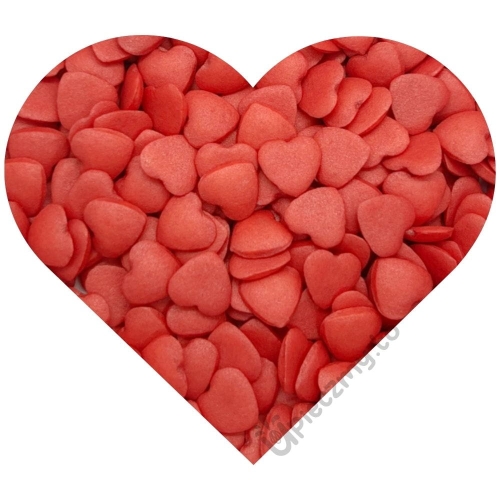 Czerwone serca serduszka posypka cukrowa konfetti 40g