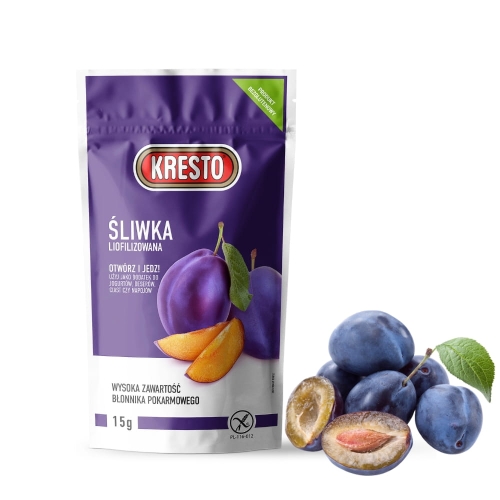 Owoce liofilizowane Śliwka plastry 100% owocu Kresto 15g