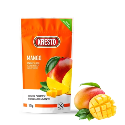 Owoce liofilizowane Mango kawałki 100% owocu Kresto 15g