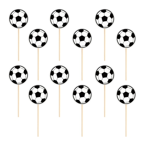 Toppery na tort urodzinowy Football piłki 12 szt