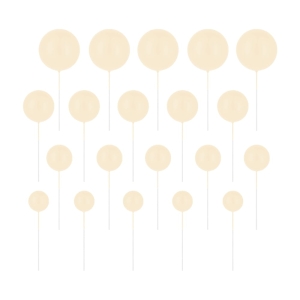 Toppery na tort Beżowe Kulki latte matowe zestaw 20szt