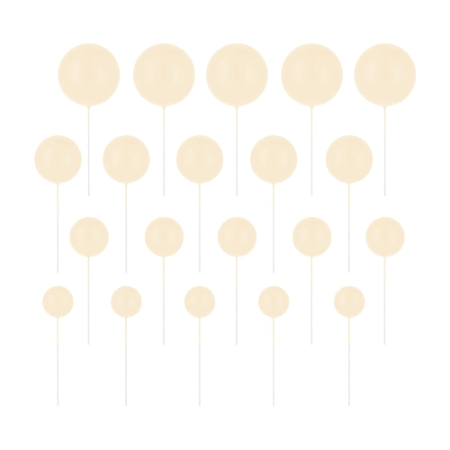 Toppery na tort Beżowe Kulki latte matowe zestaw 20szt