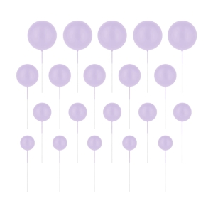 Toppery na tort Jasnofioletowe Kulki matowe zestaw 20szt