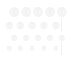 Toppery na tort Białe Kulki matowe zestaw 20szt