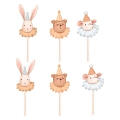 Topper na Roczek baby shower urodzinowe zwierzątka zestaw 6szt