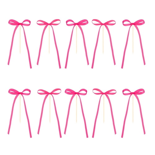 Toppery na tort Kokardka Magenta 6x16cm 10szt